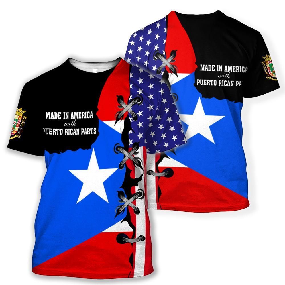 T-shirt – Encanto Rican Personalised Puerto Rico Two Flag Tee