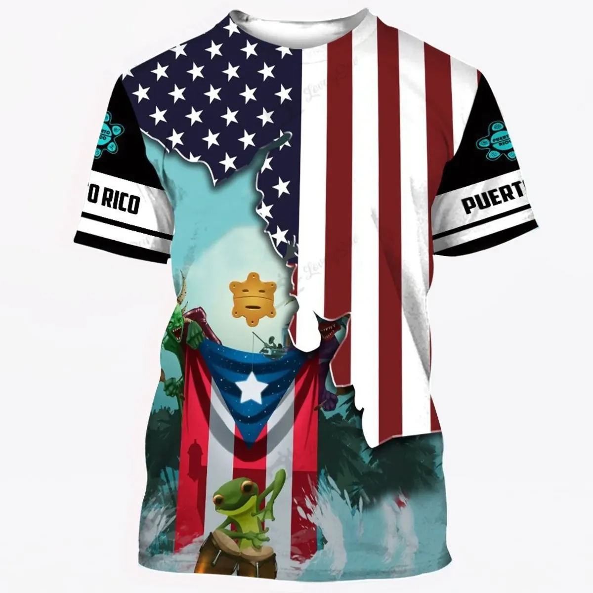 T-shirt – Encanto Rican Puerto Rico Two Flag Tee