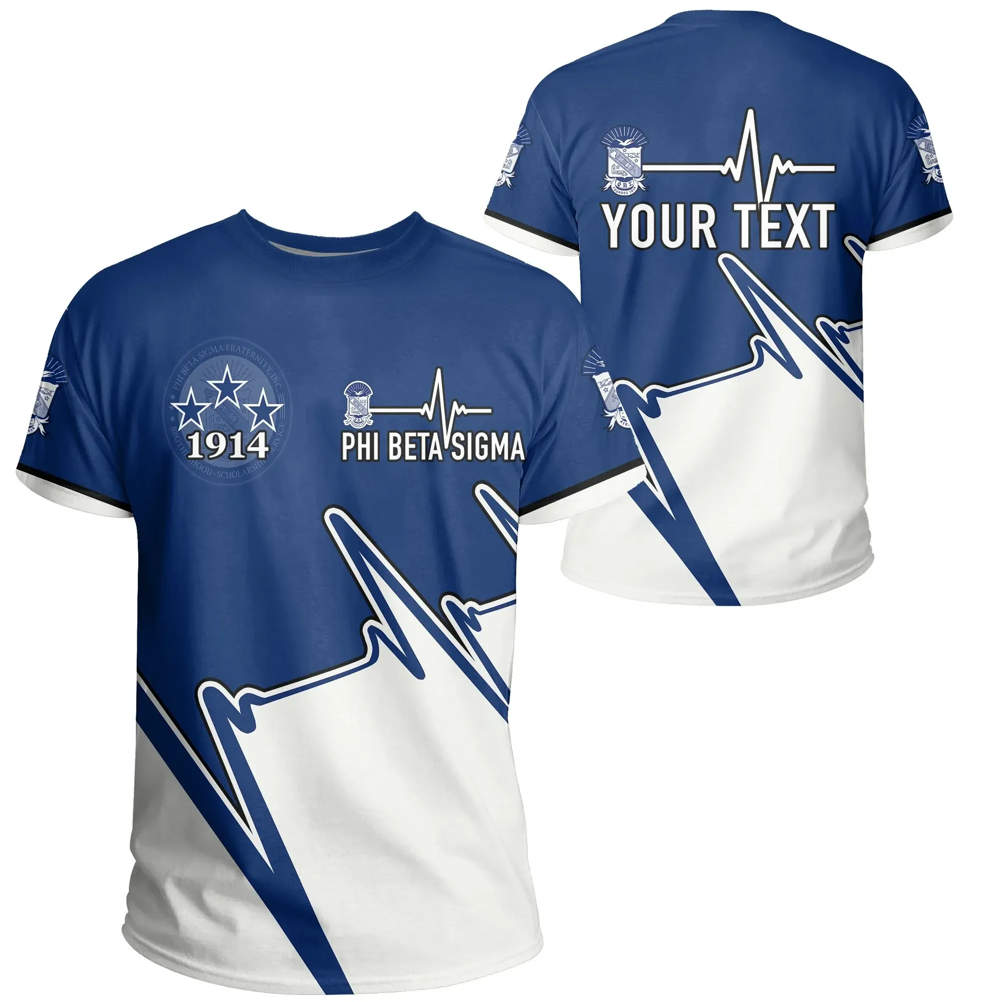T-shirt – Personalised Heartbeat Phi Beta Sigma Tee
