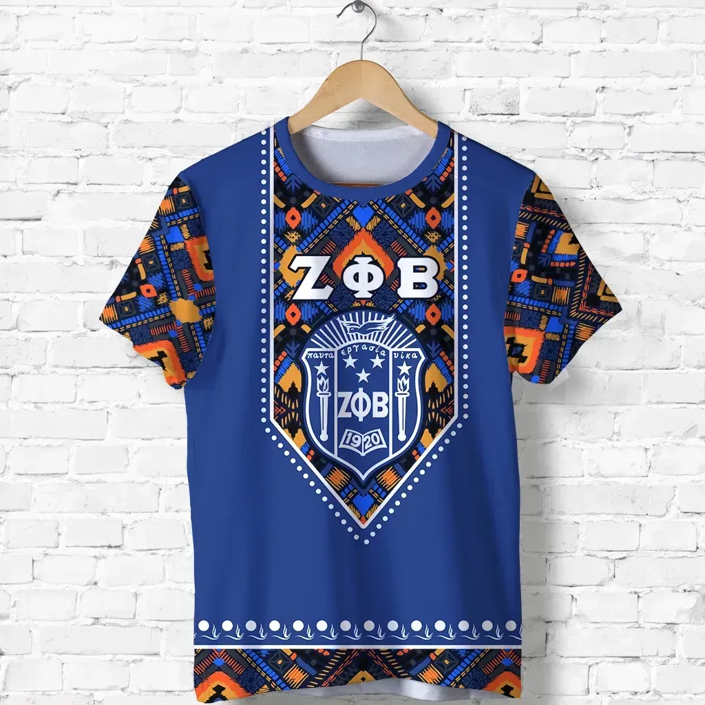 T-shirt – Zeta Phi Beta Pattern Royal Blue Tee