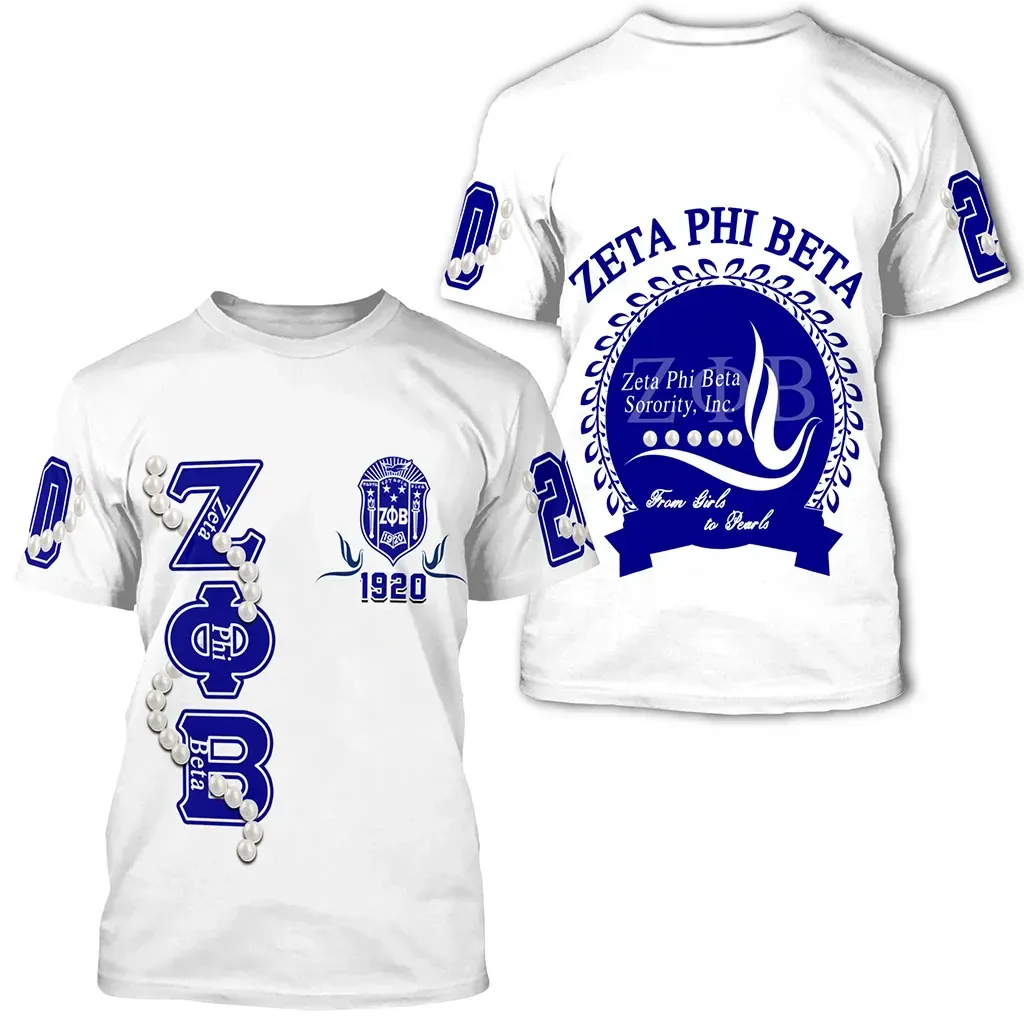 T-shirt – Zeta Phi Beta Pearl White Tee