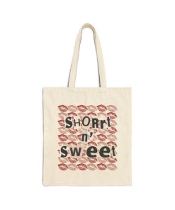 Short N Sweet Sabrina Carpenter Cotton Canvas Tote Bag Sabrina Carpenter Merch Shopping Tote Pop Music Fan Album Merch Kisses Design