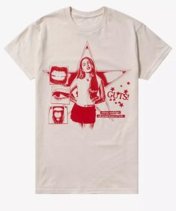 Olivia Rodrigo Red Guts Star Boyfriend Fit Girls T-shirt