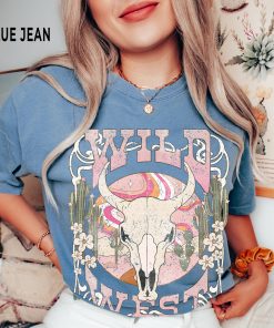 Wild West Shirt Bull Skull Boho Tee