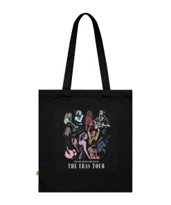 Taylor Swift the Eras Tour Black Organic Cotton Tote Bag...