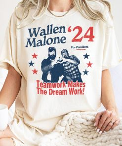 Wallen Malone 2024 for President Funny 24 Election Graphic Tee