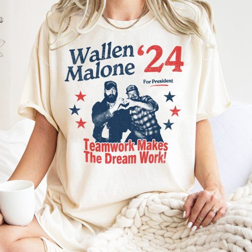 Wallen Malone 2024 for President Funny 24 Election Graphic Tee